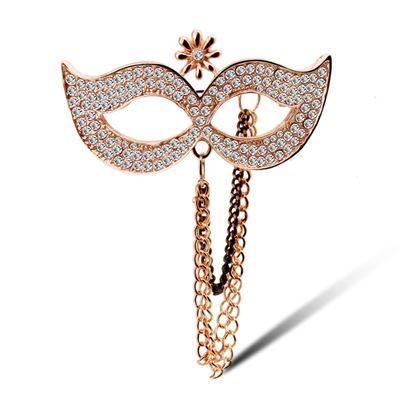 舞会之夜的华丽点缀 高档满钻面具复古胸针