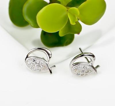 时尚新宠 925纯银微镶耳环“鹅鹅曲向天歌”外贸饰品